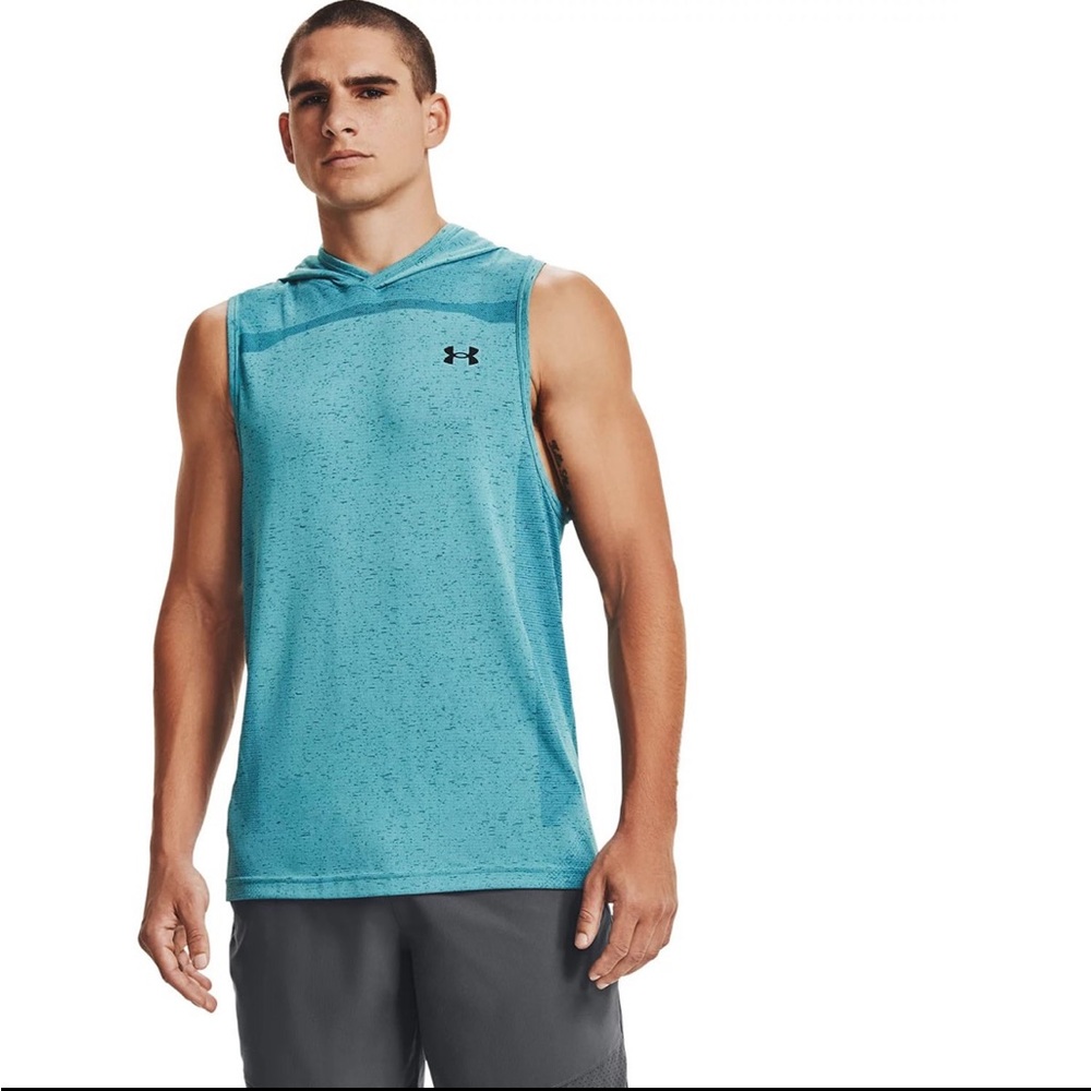 Under Armour Men's Seamless Sleeveless Hoodie Teal